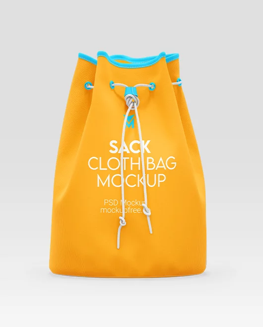 Free Sack Cloth Bag Mockup PSD