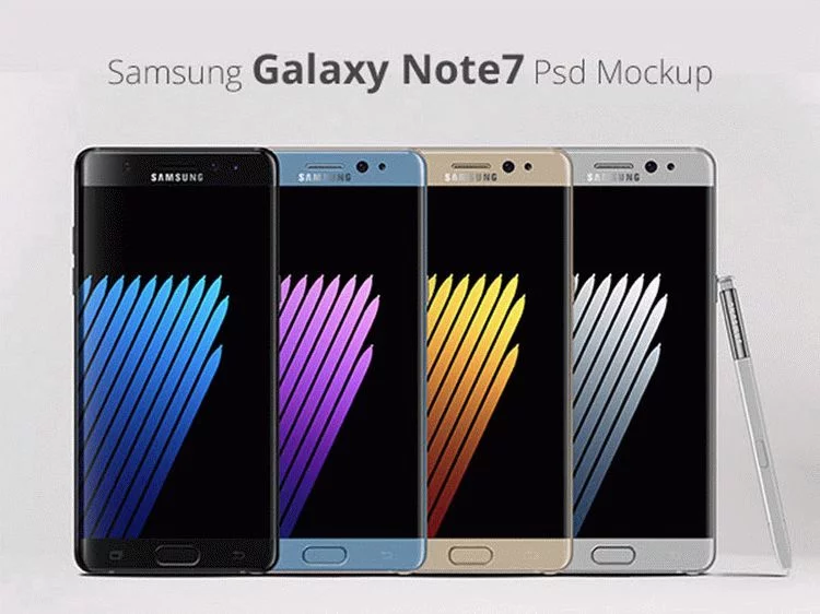 Free Samsung Galaxy Note 7 Mockup PSD