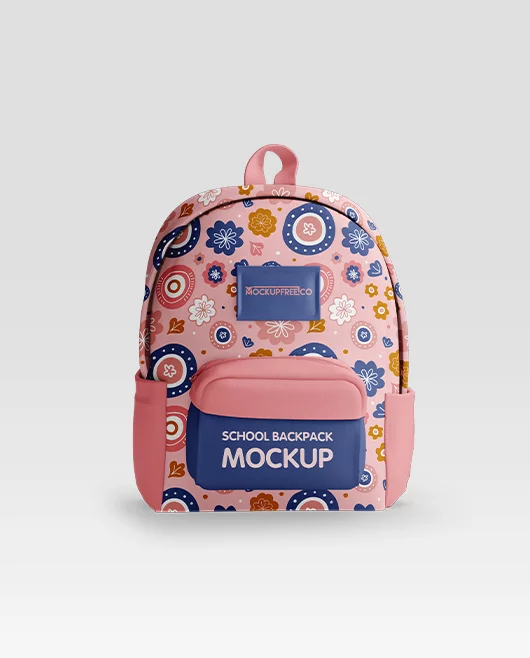 Free School Backpack PSD Mockup