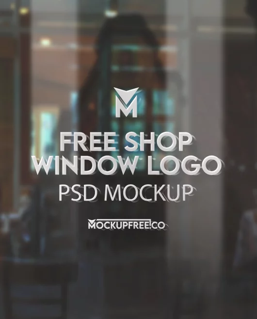 Free Shop Window Logo PSD Mockup