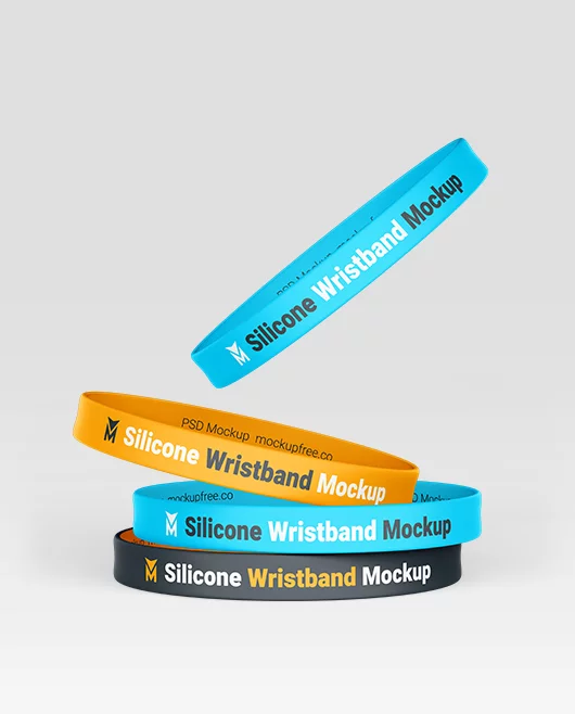 Free Silicone Wristband PSD Mockup
