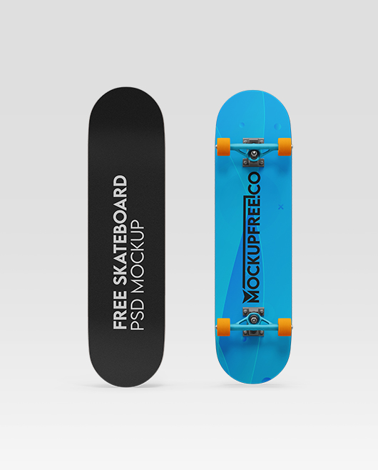 Free Skateboard PSD Mockup Template Set for Photoshop