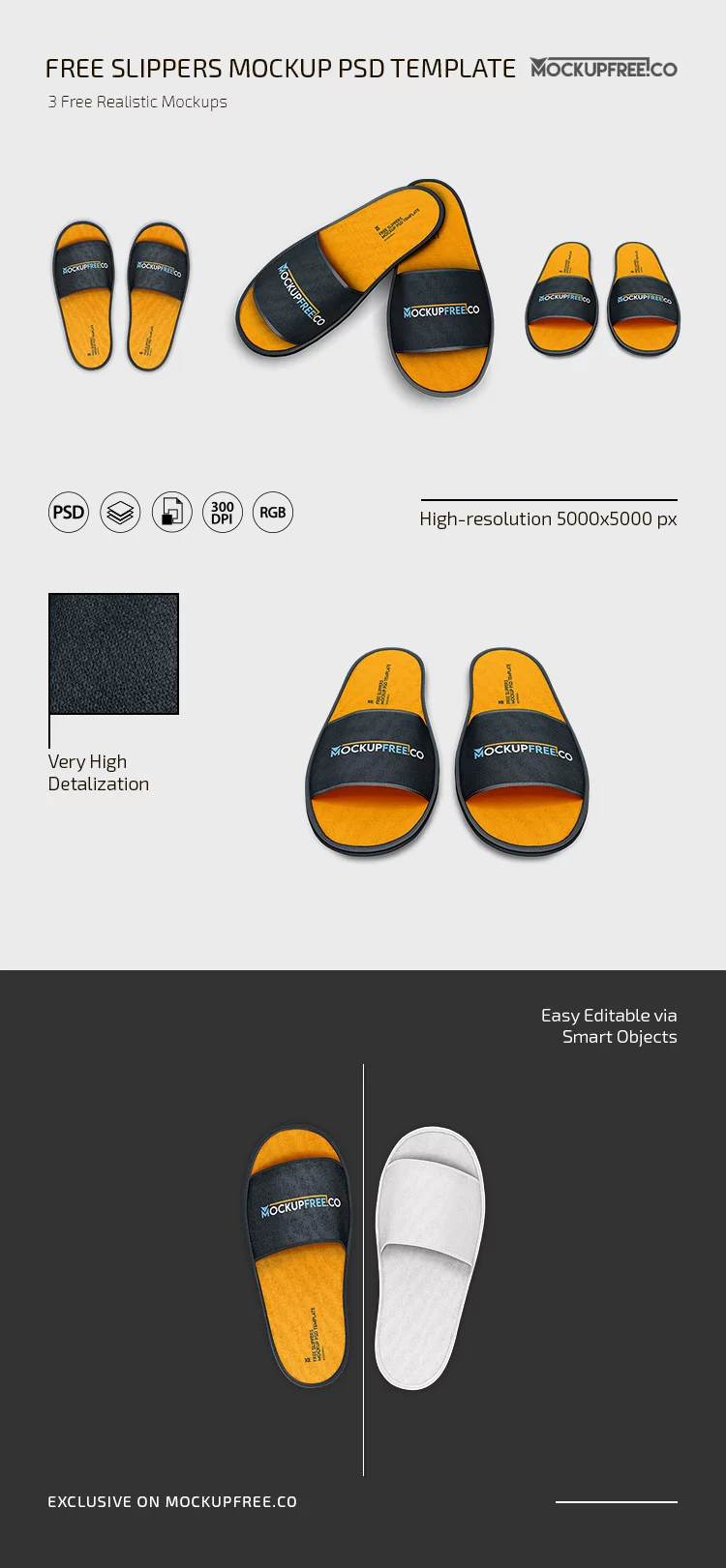 Free Slippers Mockup PSD Template