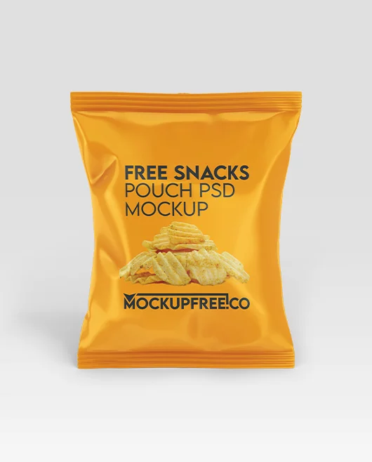 Free Snacks Pouch PSD Mockup
