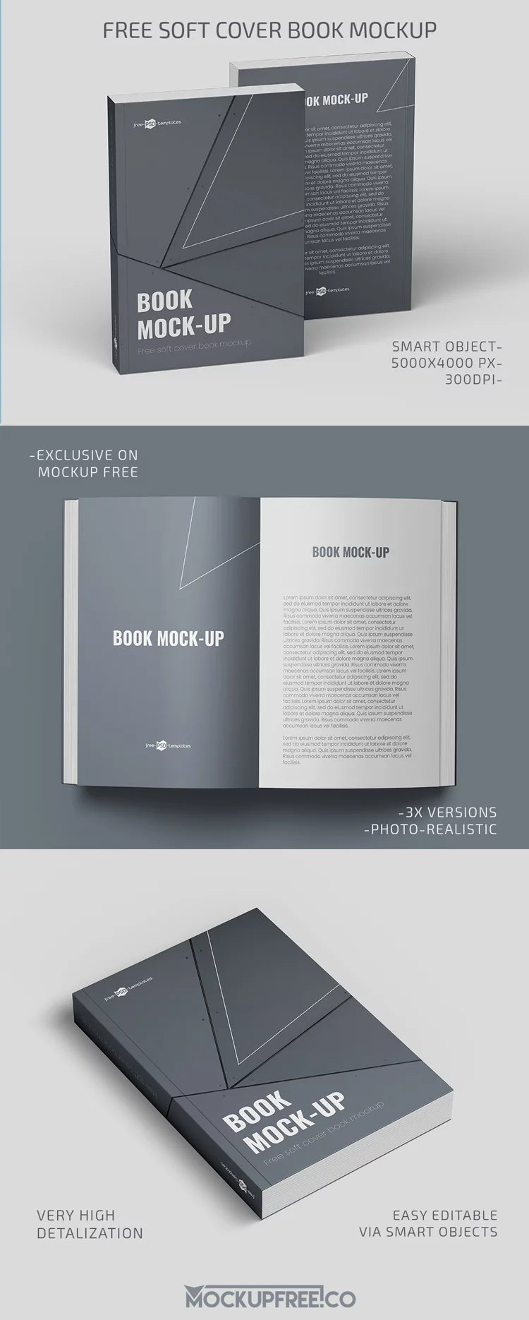 Free Soft Cover Book PSD Mockup