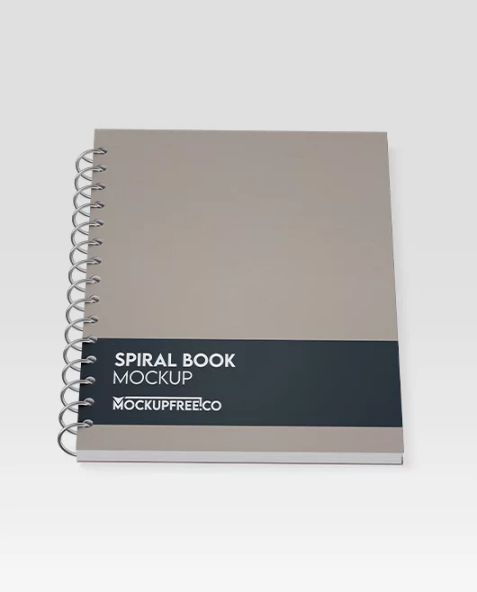 Free Spiral Book PSD Mockup