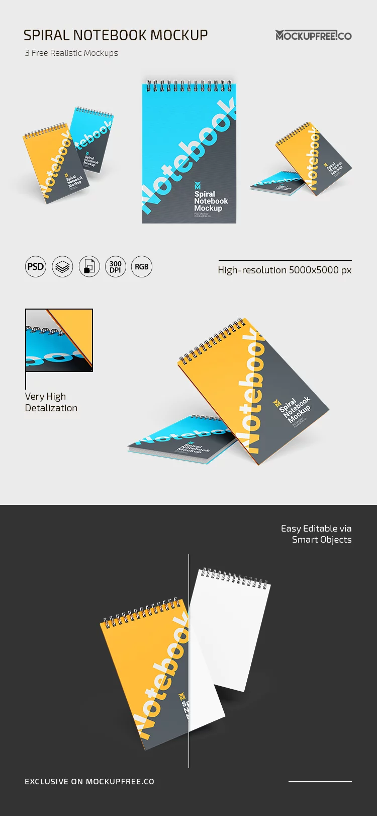 Free Spiral Notebook MockUp