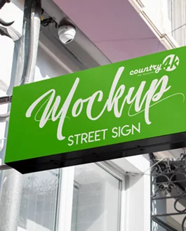 Free Street Sign PSD Mockup in 4k