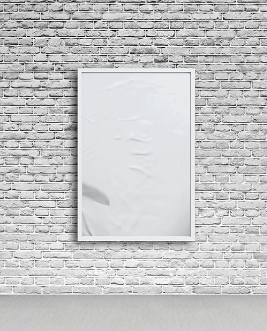 Free Bricks Wall Poster Mockup Psd