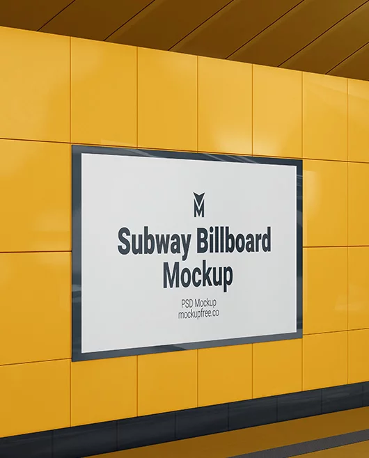 Free Subway Billboard PSD Mockup
