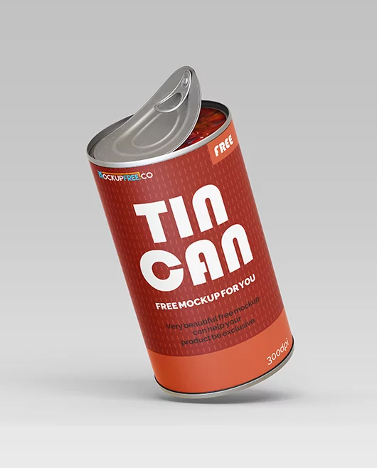 Free Tin Can Mockup in PSD
