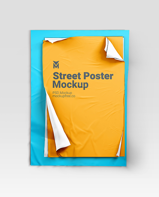 Free Urban Street Wall Poster PSD Mockup - Mockupfree.co