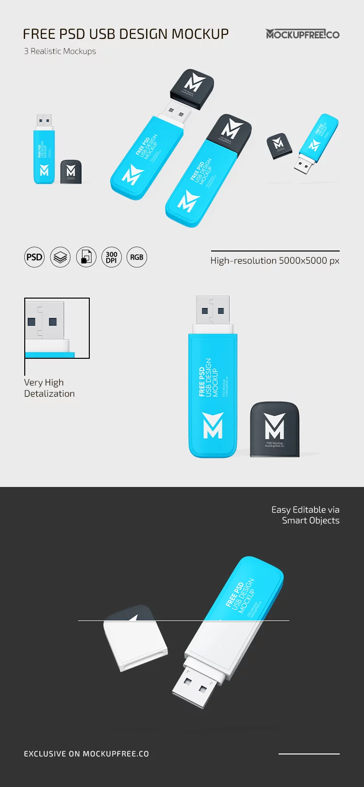 Free USB Design Mockup (PSD)