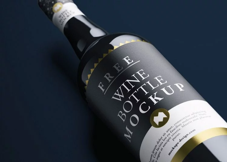 Free Wine Bottle PSD Mockup