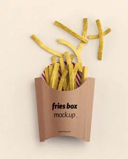 Fries Box Mockup – Photoshop .PSD