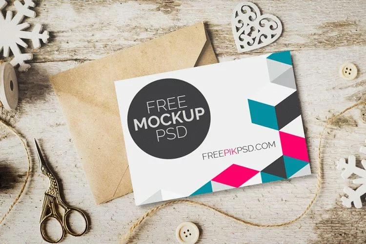 Gift Card Mockup Free PSD