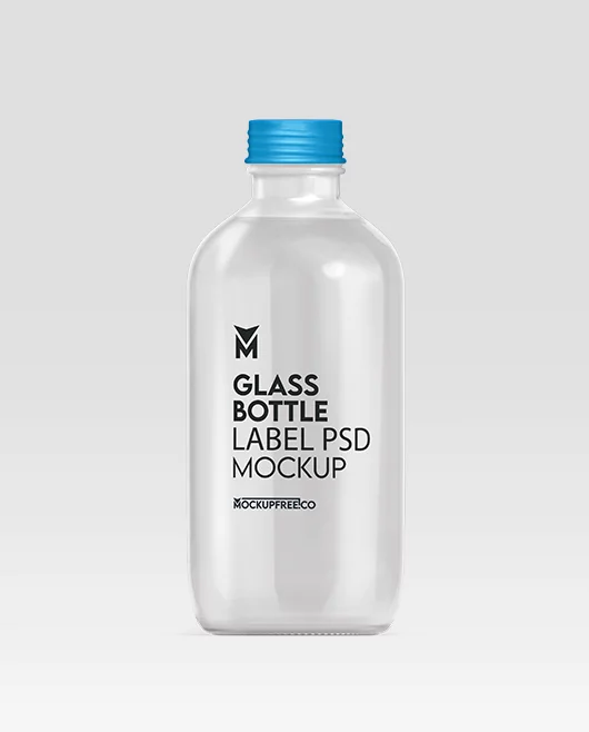Glass Bottle Label PSD Mockup