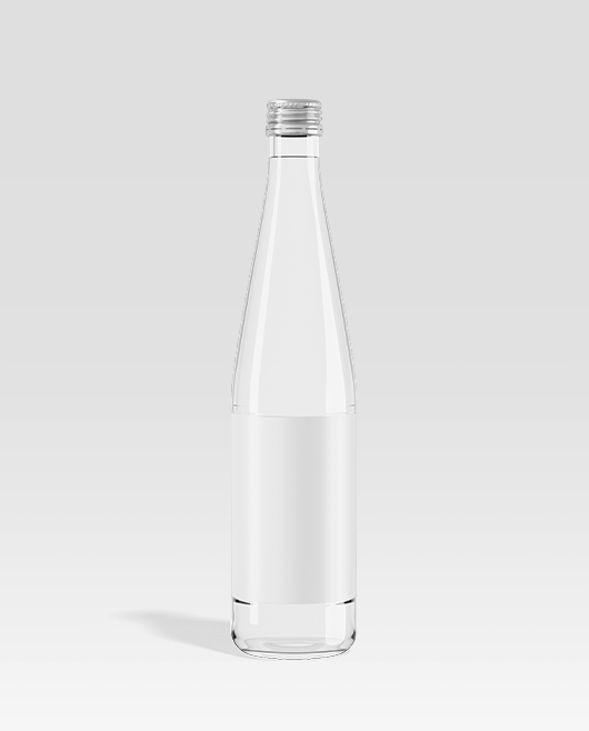 Glass bottle with mineral water mockup