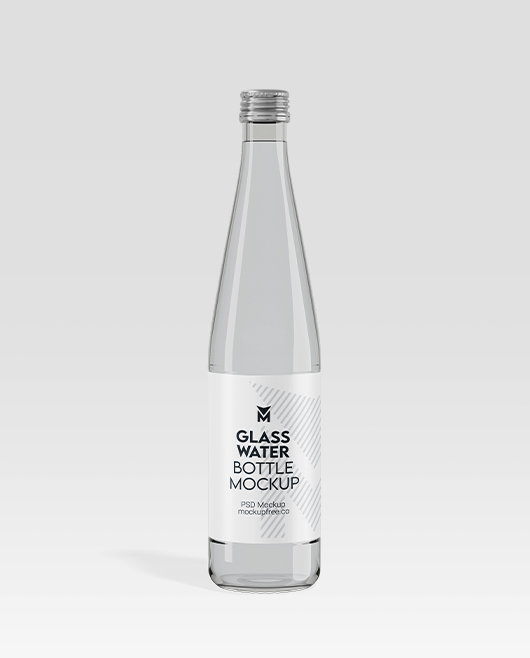 Glass Water Bottle Mockup for Photoshop (PSD)