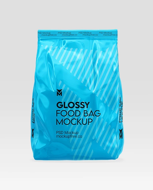Glossy Food Bag PSD Mockup