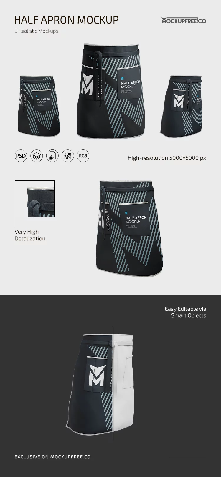 Boxer Briefs Mockup - Half Side View - Free Download Images High