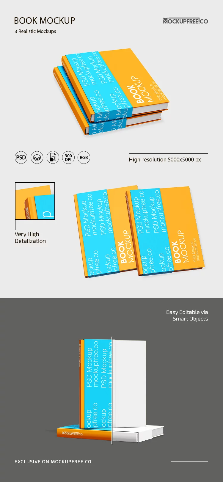 Hardcover Book Mockup PSD Template