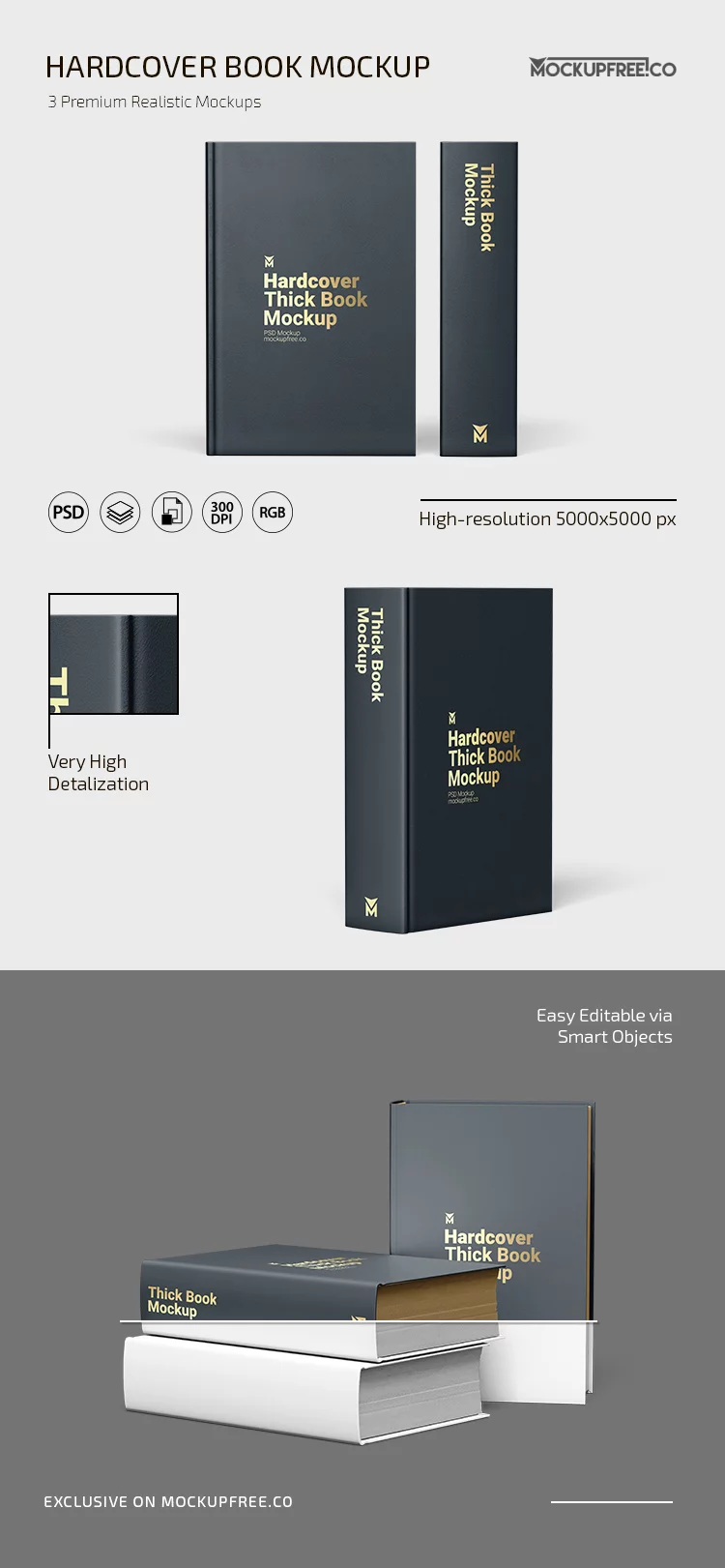 Hardcover Book Mockup PSD