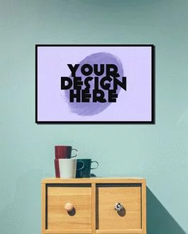 Horizontal Poster PSD Mockup Free Commercial Use