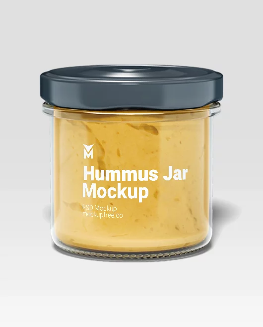 Hummus Jar Mockup PSD Template