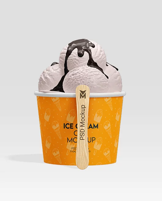 Ice Cream Cup PSD Mockup