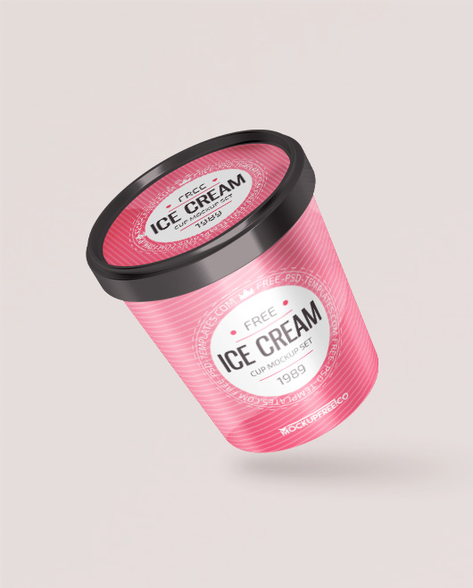 Ice Cream Round Box – 2 Free PSD Mockups - Mockupfree.co