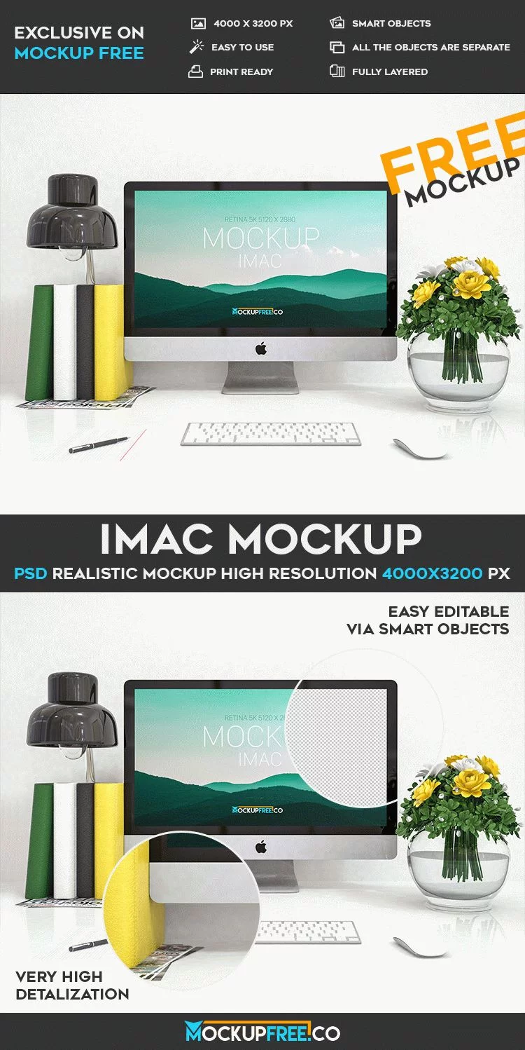 iMac – Free PSD Mockup