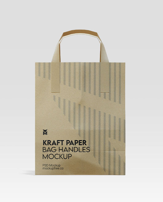 Kraft Paper Bag Handles Mockup Set in PSD for Photoshop