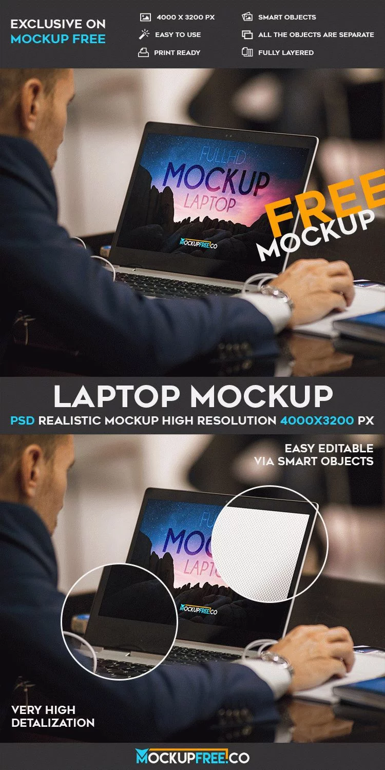 Laptop – Free PSD Mockup