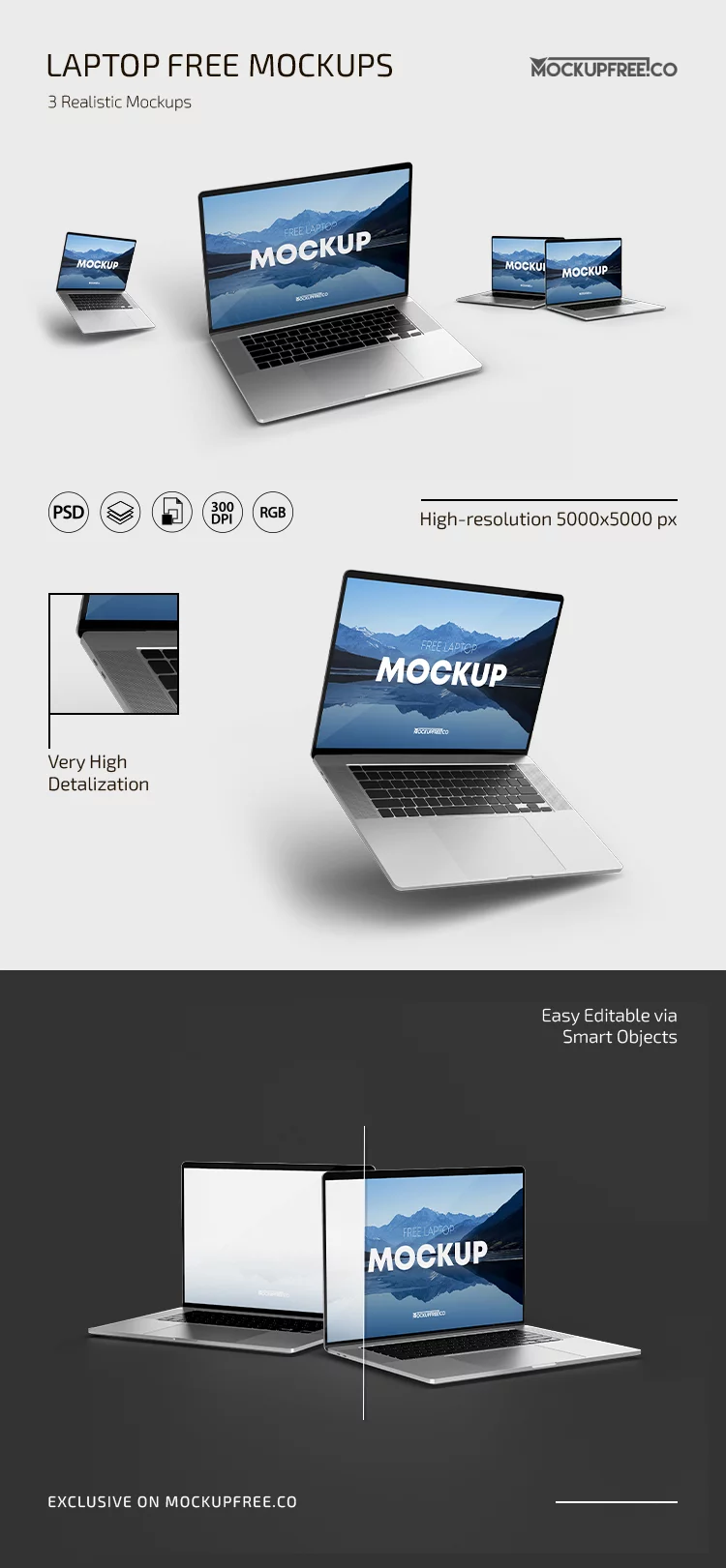 Laptop Free PSD Mockups
