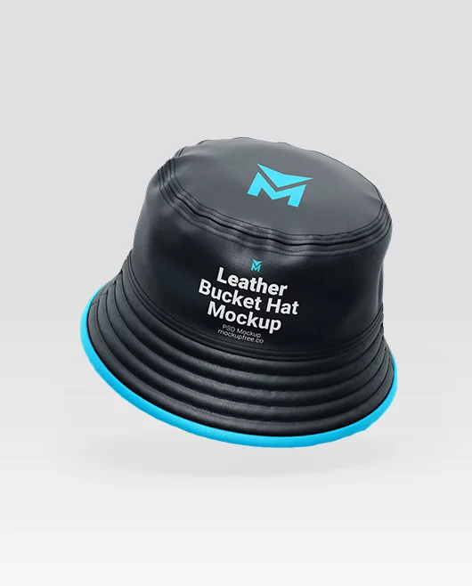 Leather Bucket Hat PSD Mockup