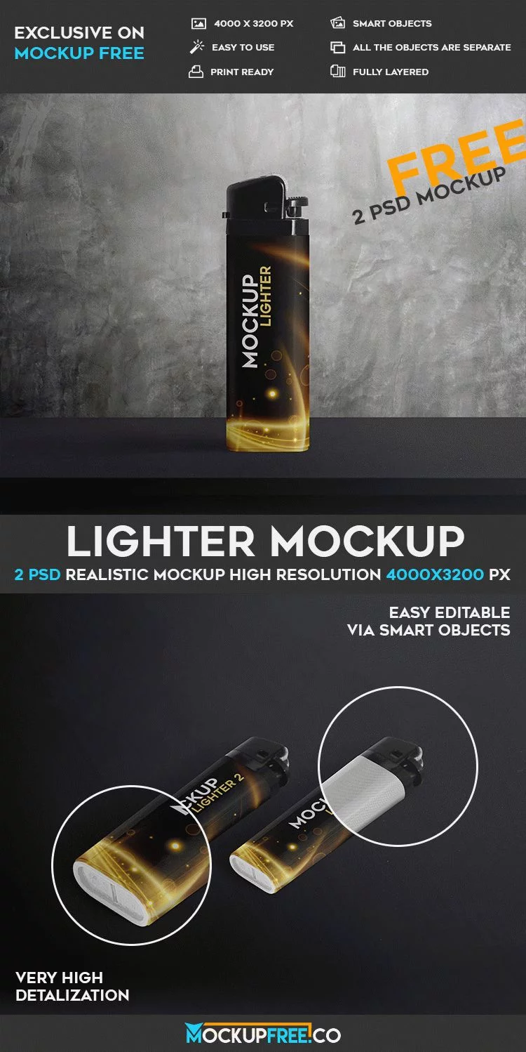 Lighter – 2 Free PSD Mockups