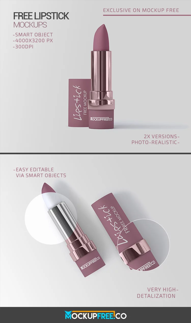 Lipstick – 2 Free PSD Mockups