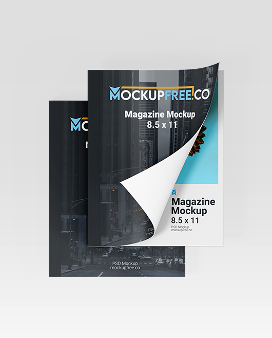 Magazine PSD Mockup 8.5 x 11 - Mockupfree.co