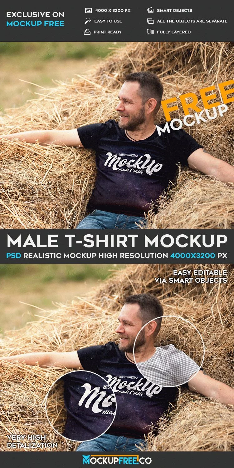 Male T-shirt – Free PSD Mockup