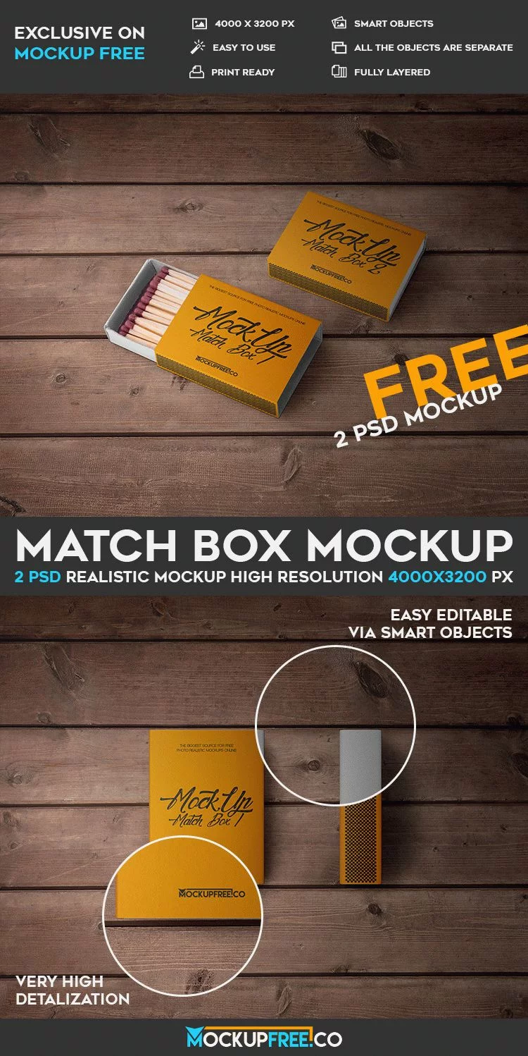 Match Box – 2 Free PSD Mockups