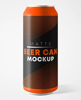 Matte Beer Can – 2 Free PSD Mockups