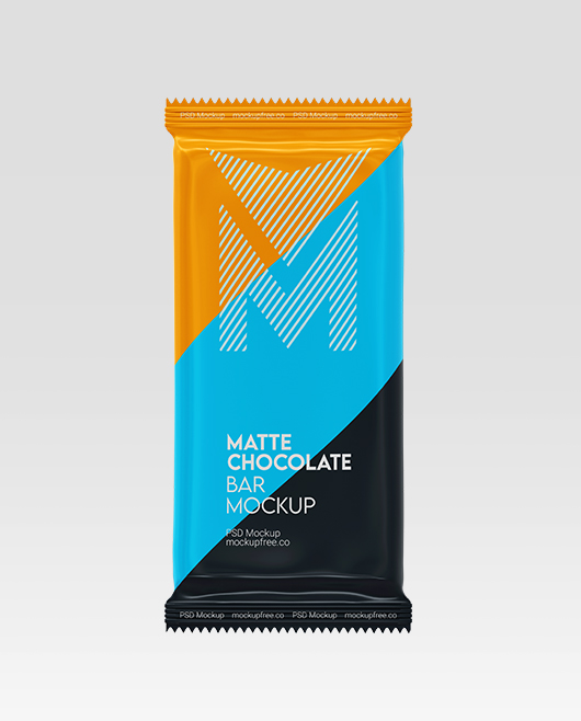 Matte Chocolate Bar Mockup Pack in PSD for Photoshop