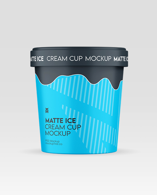 Matte Ice Cream Cup Mockup Set in PSD for Photoshop