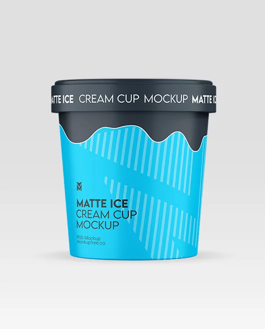 Matte Ice Cream Cup PSD Mockup