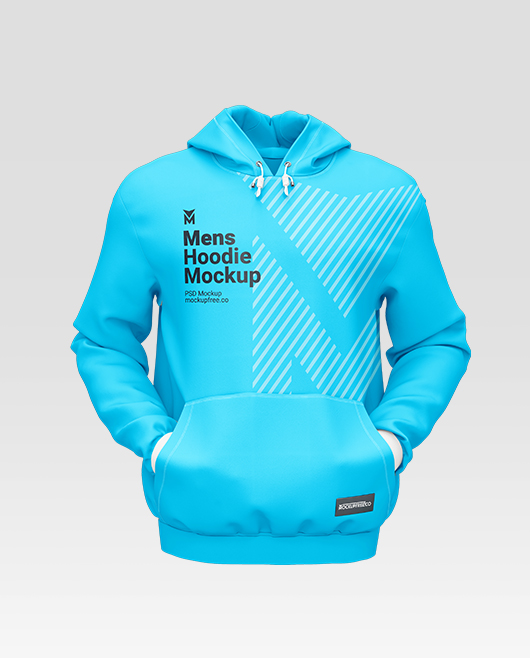 Men s Hoodie Mockup Front and Back Set in PSD Format