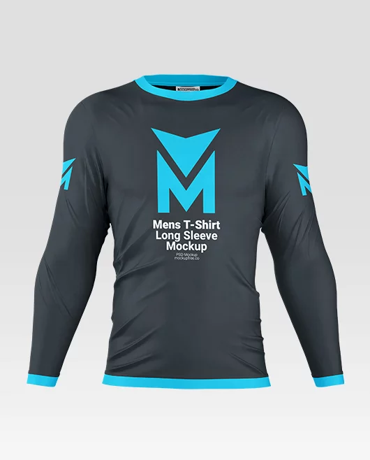 Men’s Long Sleeve T-Shirt PSD Mockup Set