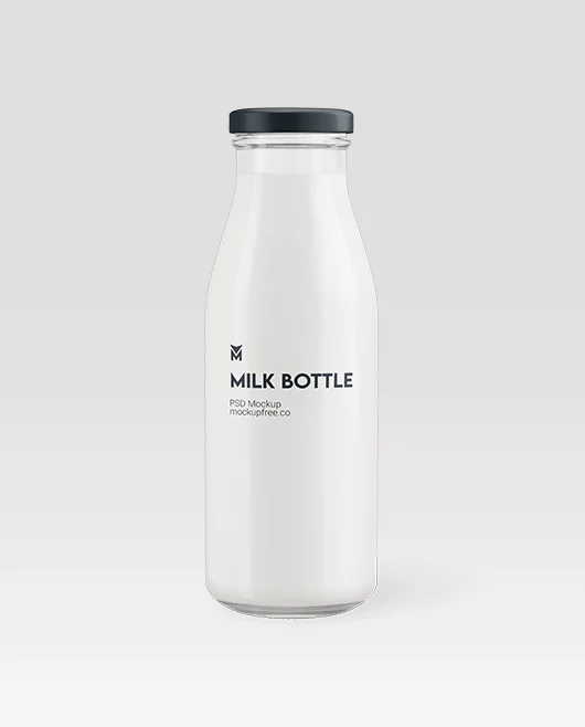 Milk Bottle Mockup PSD Template