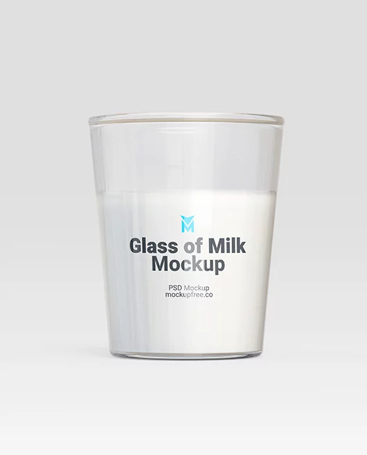 Milk Glass Mockup PSD Template Set
