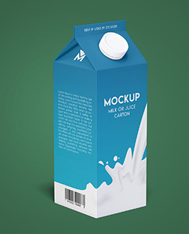 Milk Or Juice Carton – Free Psd Mockup - Mockupfree.co